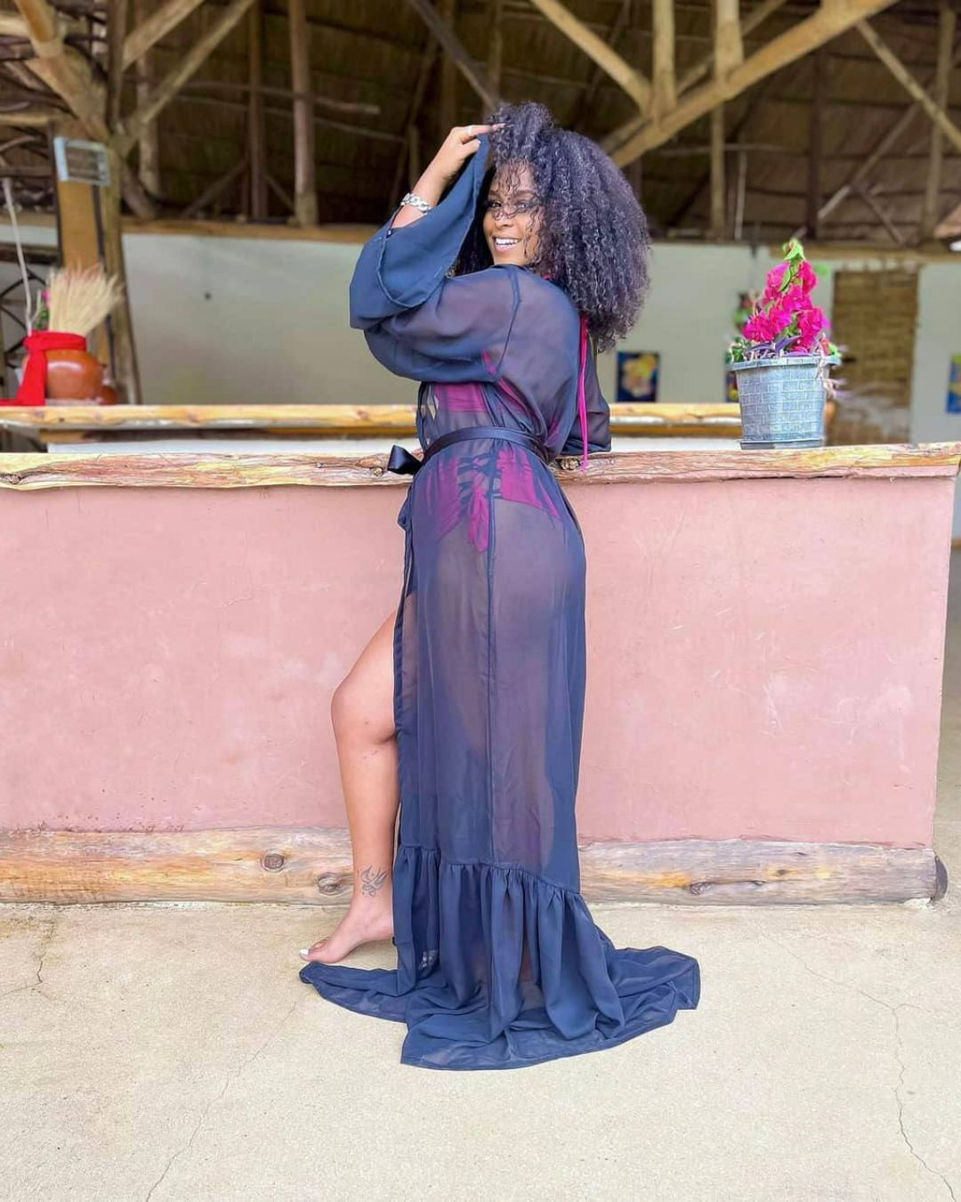 Black Chiffon kimono - Image 2
