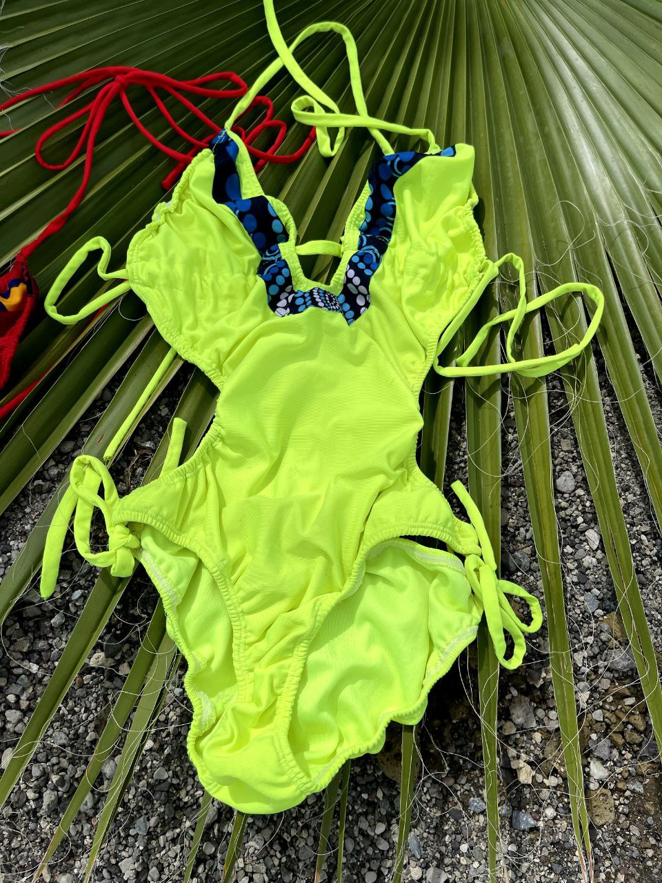 high waisted lace up bikini set - Image 3